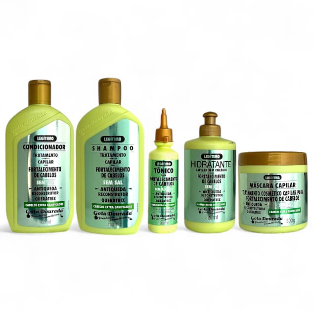 Gota Dourada Linha Completa Queratrix Antiqueda - Monte seu Kit - Escolha entre Shampoo, Condicionador, Máscara e Tônico