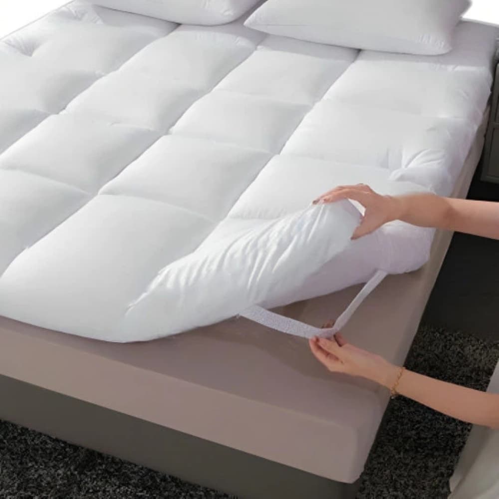 Protetor de colchão pillow top casal padrão Queen King Premium 180 fios com elástico nas pontas
