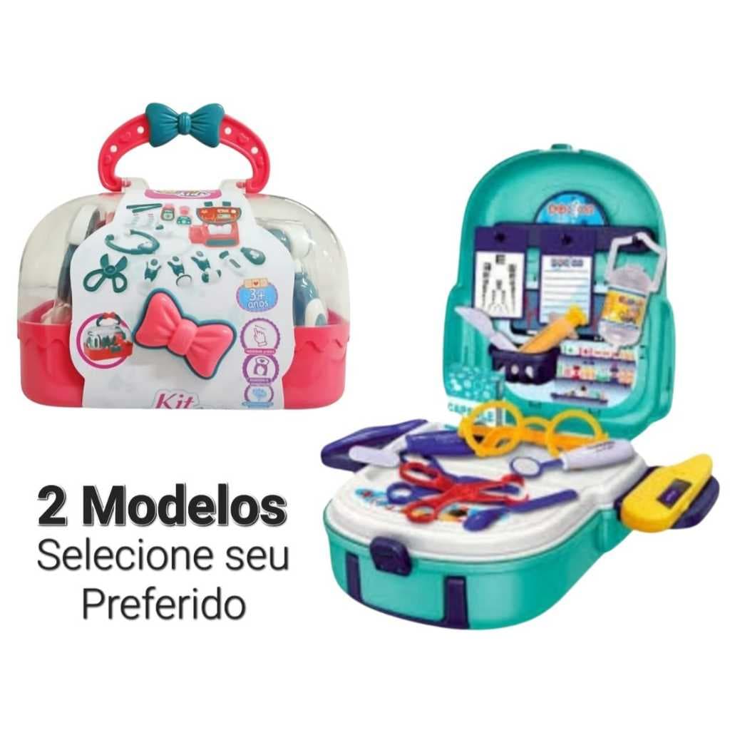 Kit Médico Infantil Brinquedo na Maletinha ou Mochila Menina Menino Criança