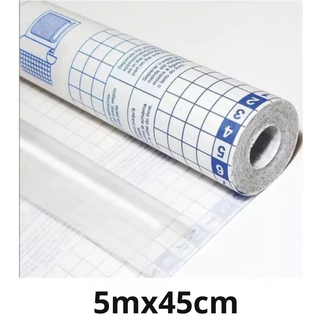 Papel Adesivo Tipo Contact Transparente Vinil Cristal 80 Micras