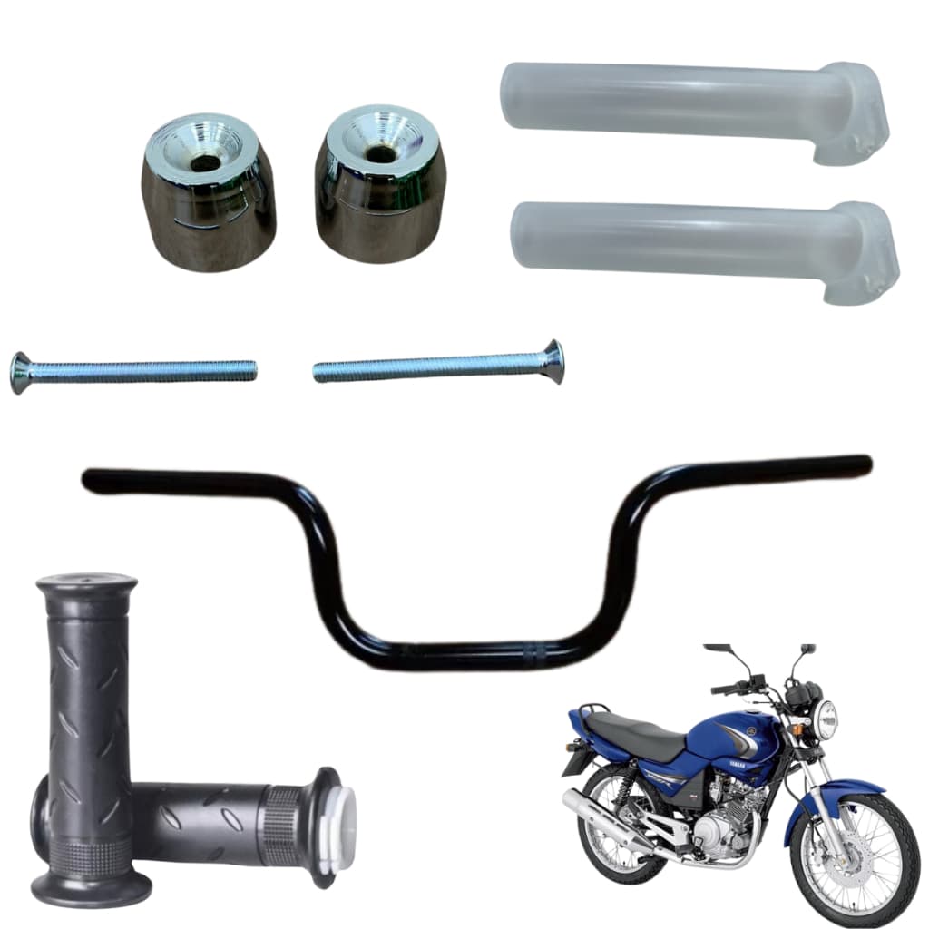 Guidão Para Yamaha Factor YBR Com Manopla Pezinho e Roldana Durável Moto
