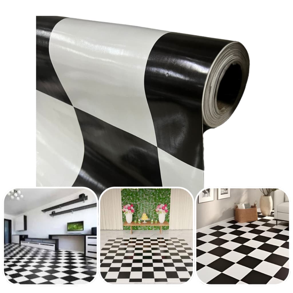 Piso Vinílco Xadrez 0,8 Mm - 2 M² (rolo 2,00mts X 1,00mt) Pista de dança