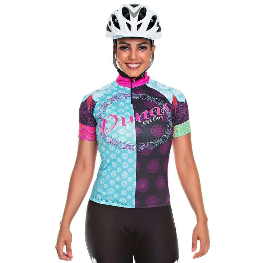 Camisa Ciclismo Feminina Skull Flower - DUNAS