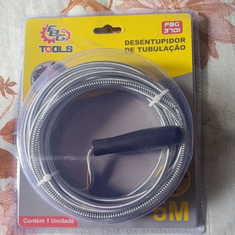 Desentupidor De Pia Cano 5 Metros Desentupidor Mola Flexível Tubulação Ralo Tanque Tufão 3701fbg/gadan