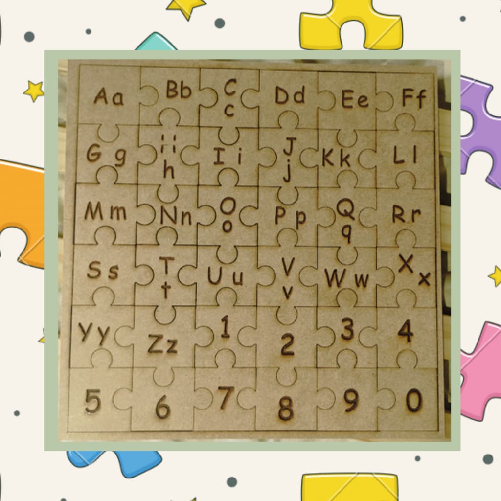 Jogo Educativo em  MDF - ABC - Abecedário/Alfabeto + Números - Didático Brinquedos