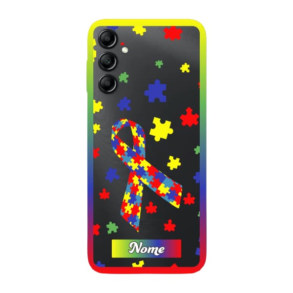 Capinha para Samsung A14 Anti Impacto Personalizada - Autismo - Autista - com nome e fundo transparente