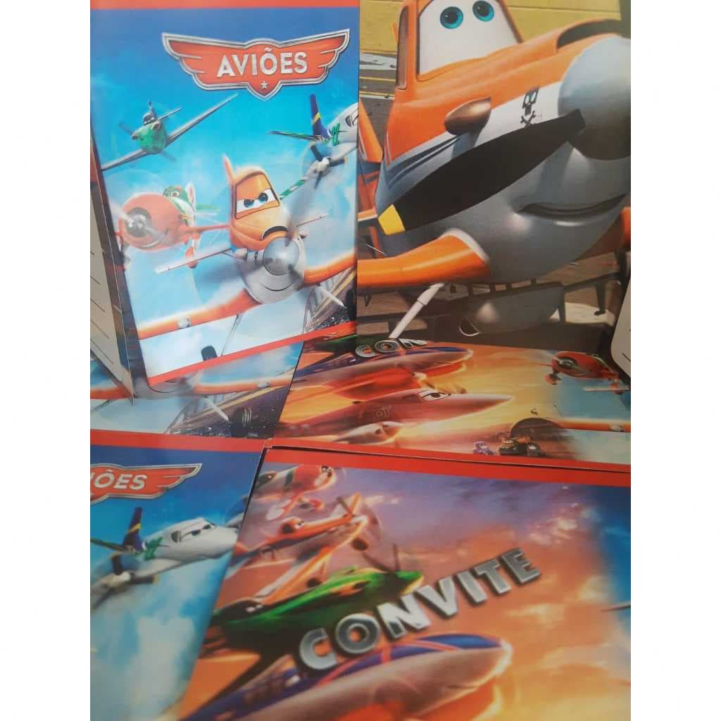 Convite Aniversário Aviões Disney Festa Infantil Diversão Melhor preço