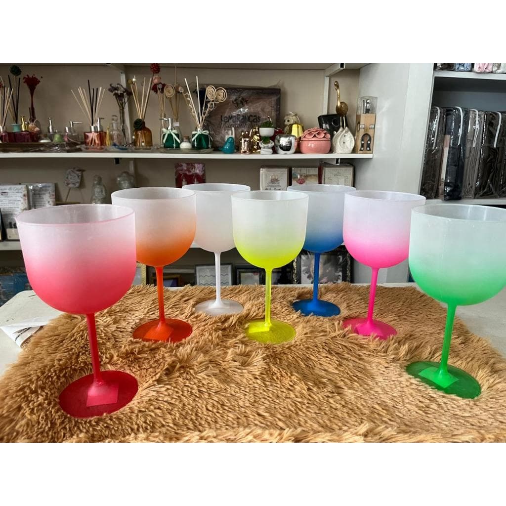 TAÇAS FESTA DEGRADE GIN 600 ML LSCTOYS COLORIDAS
