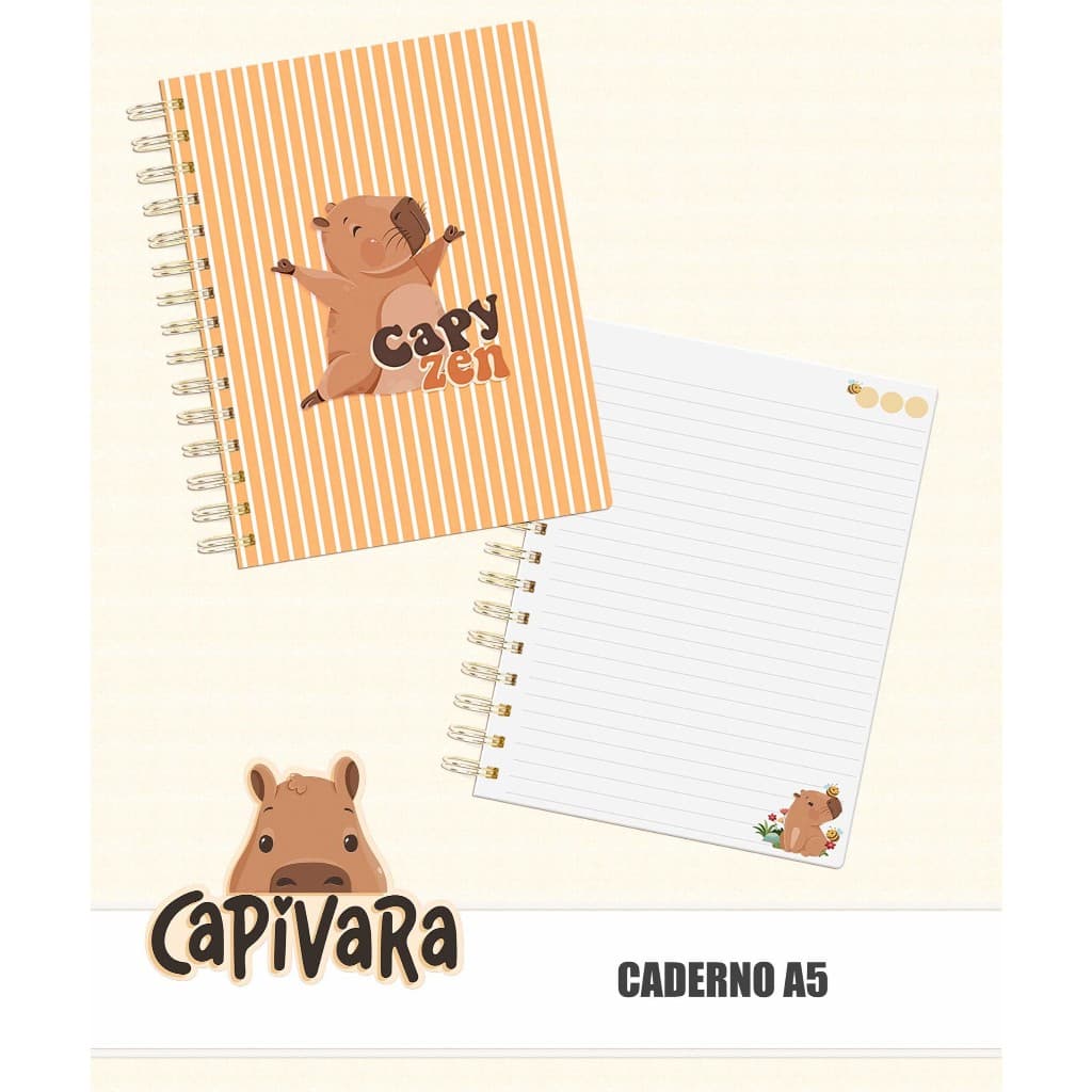 Caderno e bloquinho Personalizado Tema Capivara Personalizado - PRODUTO PRÉ-ENCOMENDA