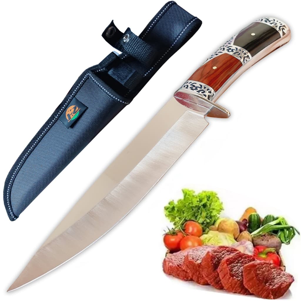 Faca De Pesca Churrasco Luxo Fulltang Inox açogueiro Cozinha