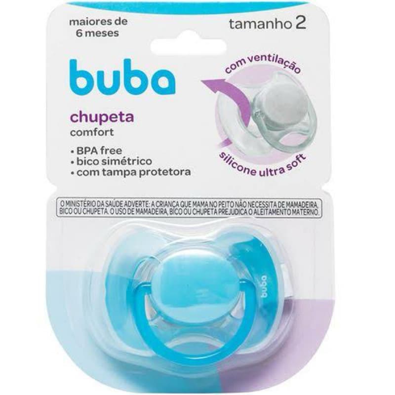 Chupeta Azul Ultra Soft Confort Buba TAM 2 (+ 6 Meses)