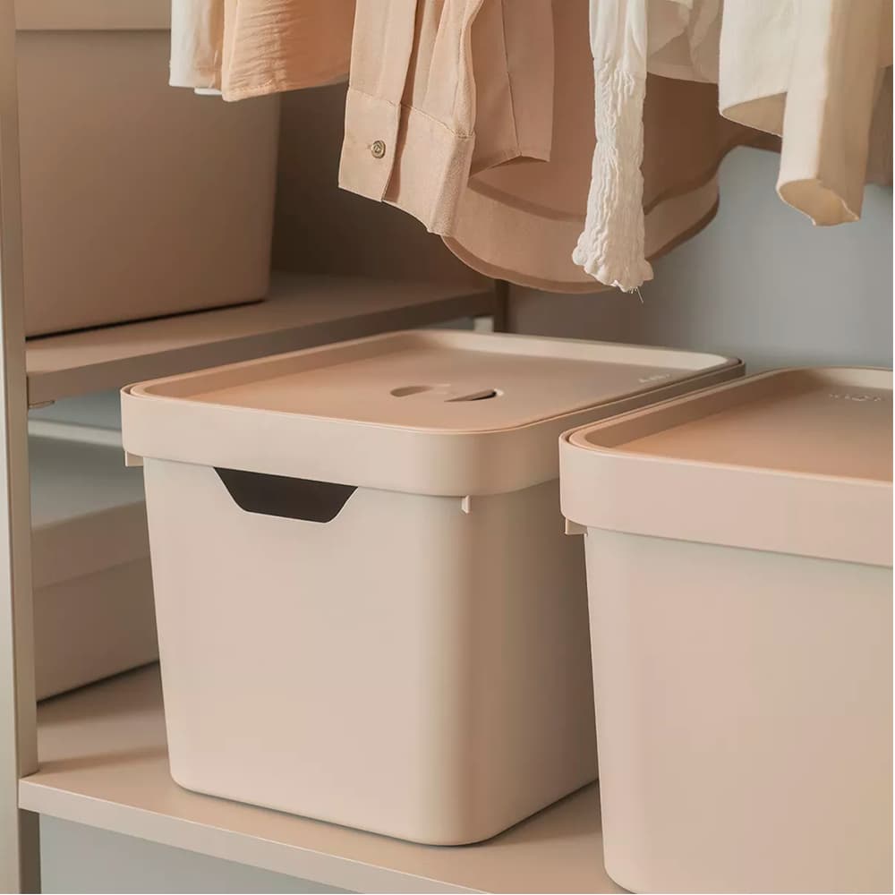 Caixa Organizadora Multiuso Cube  Com Tampa 18 Litros Ou Closet Armários Guarda Roupas Brinquedos
