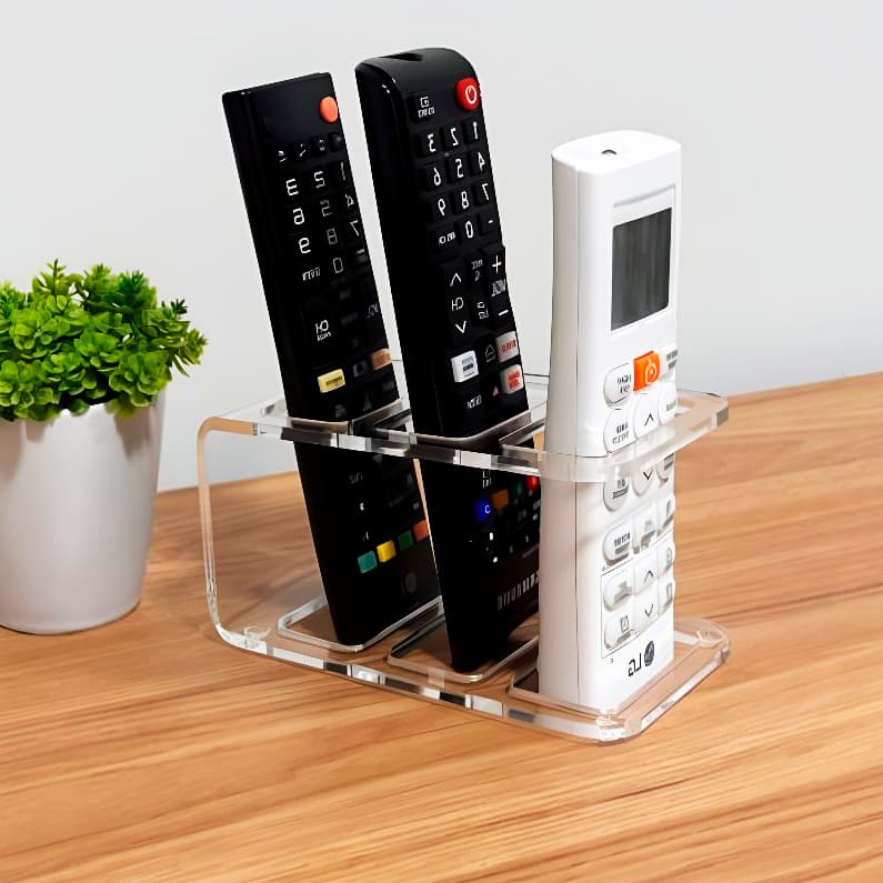 Porta Controle Remoto Organizador moderno em Acrílico para Tv, Ar Condicionado, Som e Multimídia