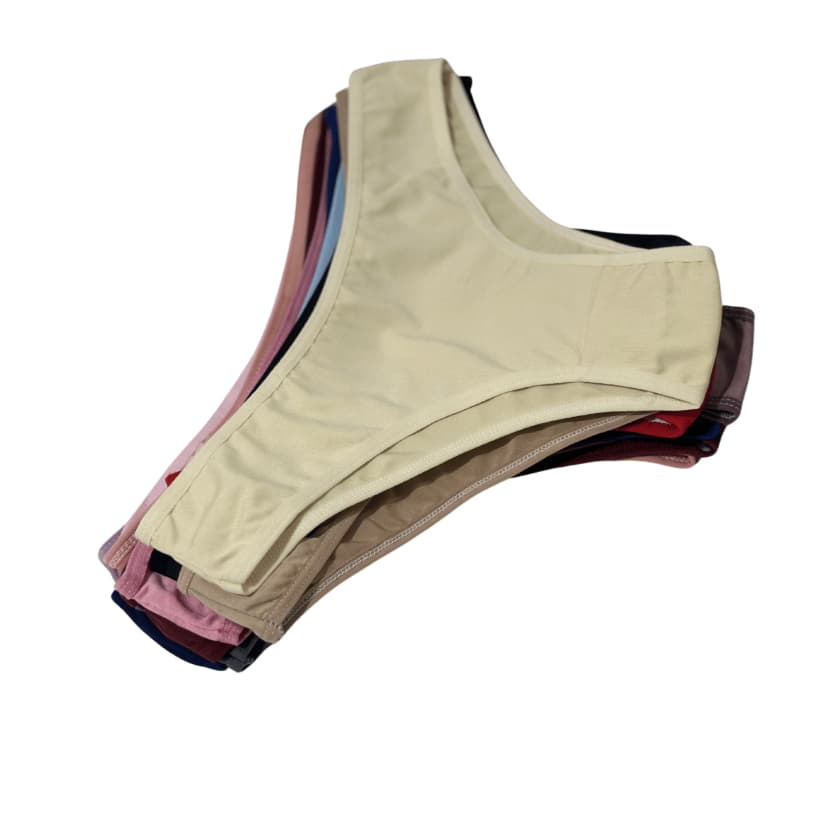 Kit 10 Calcinhas Tanga Conforto Microfibra C/Forro 100% Algodão