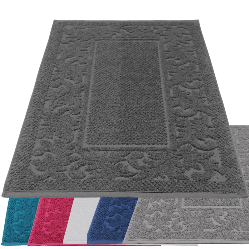 JOGO 2 Toalhas de Piso Tapete para Banheiro Super Luxo grosso 680g/m2 grande 45x75cm
