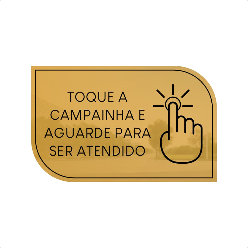 Placa de Sinalização Acrílico - TOQUE A CAMPAINHA 16x10cm