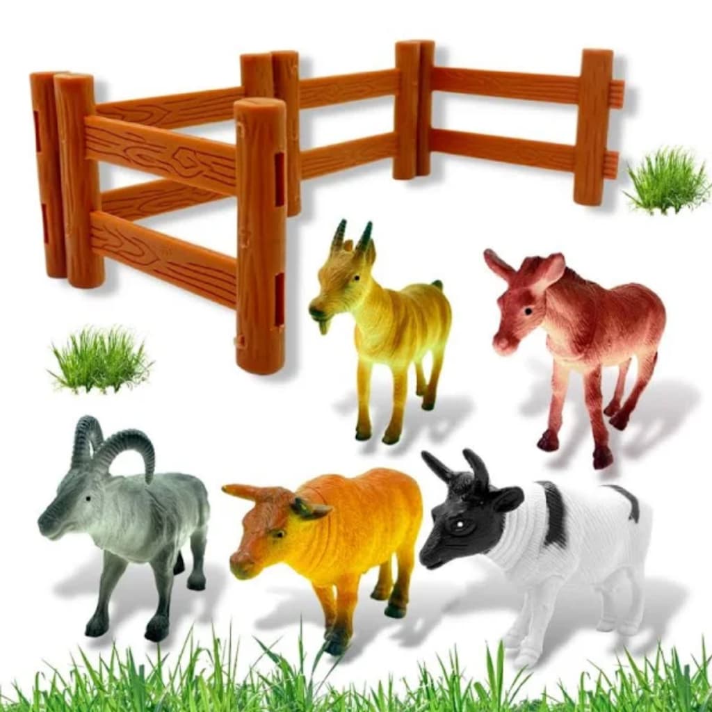Conjuntos Animais Fazenda 9 pcs Variadas - Toy King Jurassic Banho Piscina Praia Maquete Brinquedo