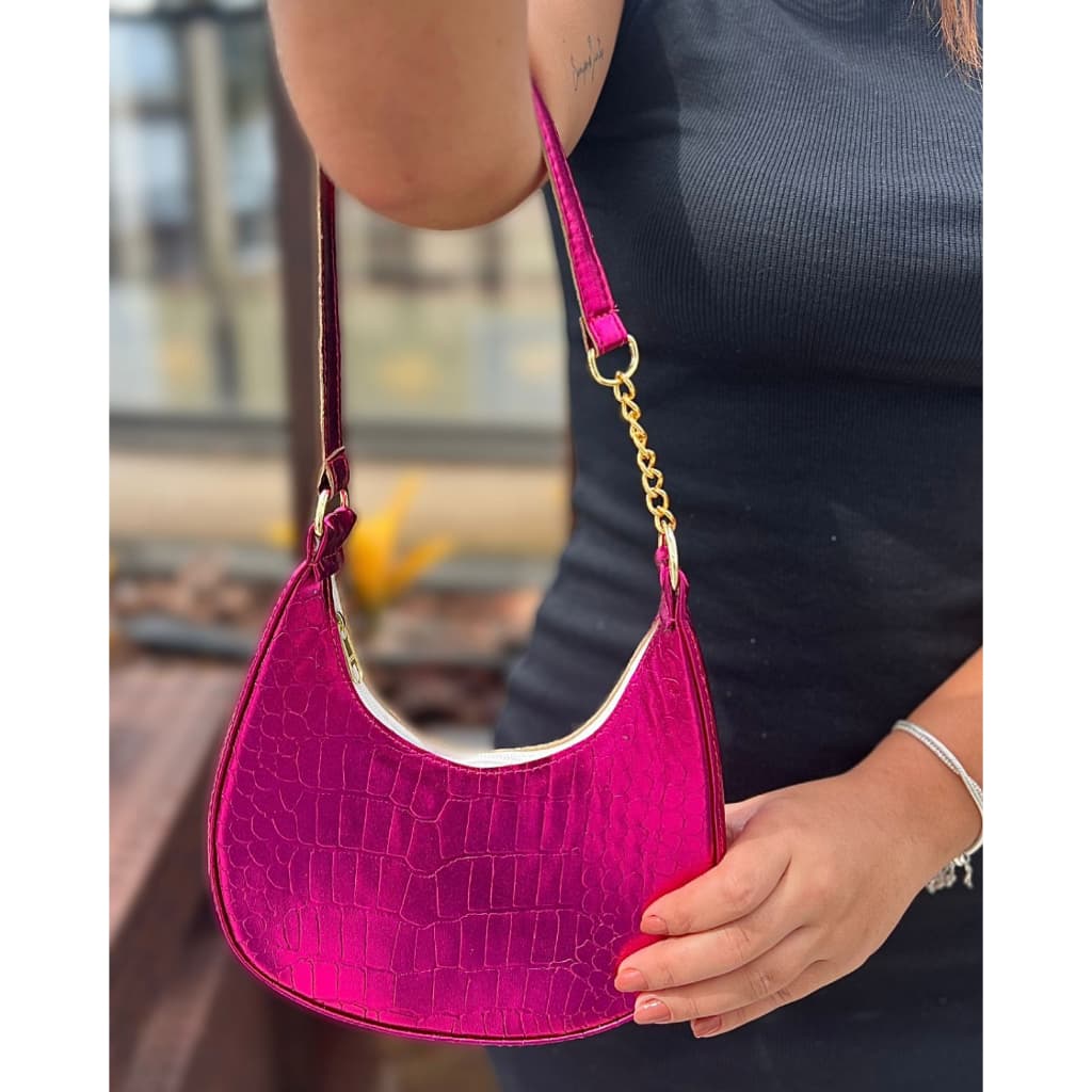 Bolsa Feminina Luxo Bolsa Femininas De Ombro Baguete Metalizada Forrada