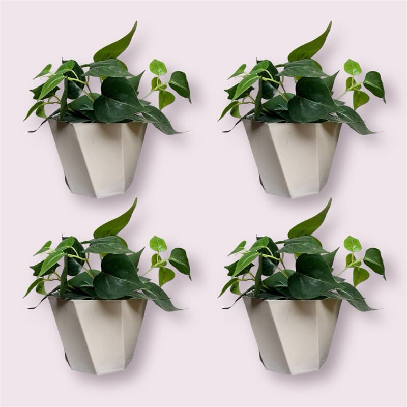 Kit 4 Vasos Cachepot para Plantas Plástico Torcido N3