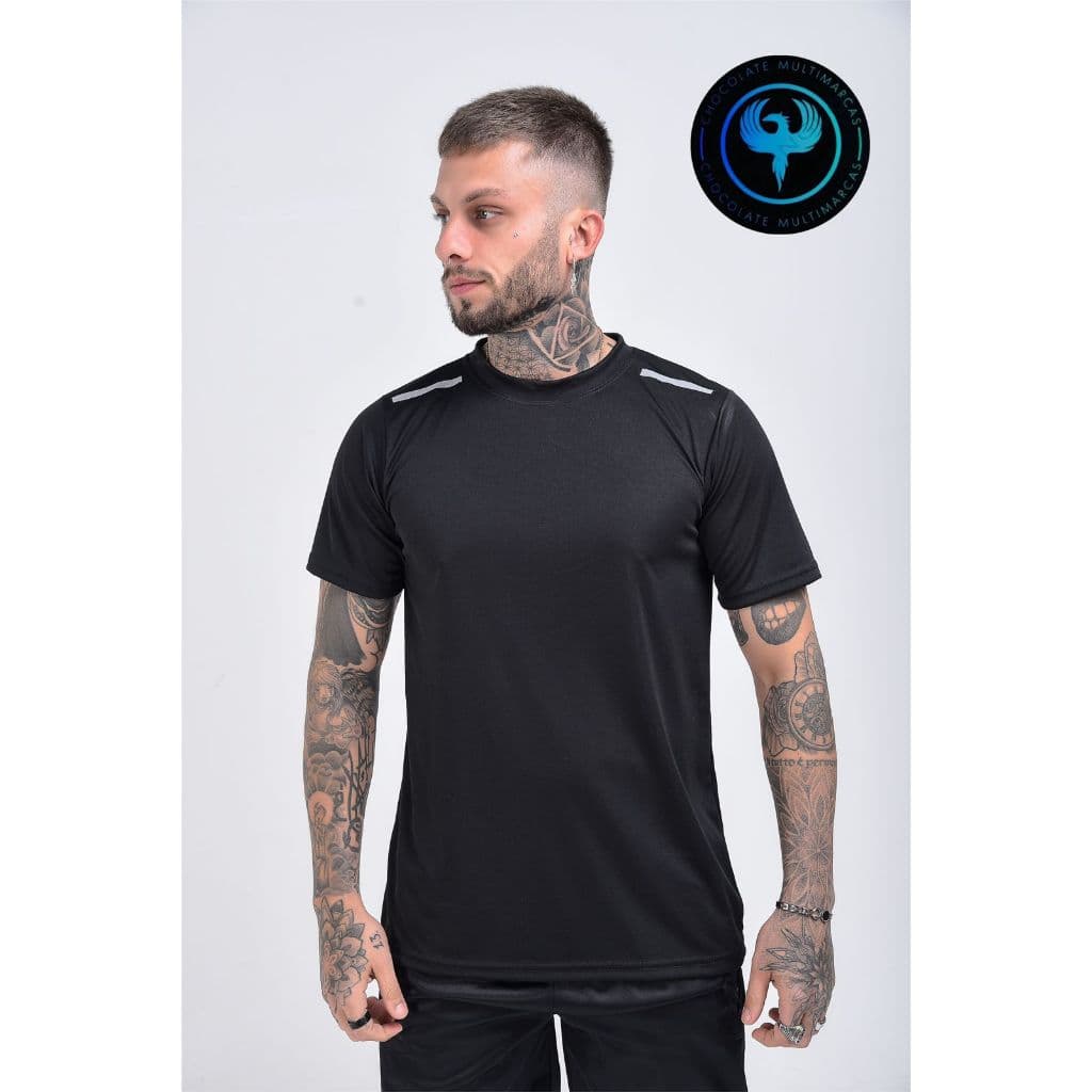 CAMISA MASCULINA LISA COM LINHA REFLETIVA NO OMBRO- DIVERSAS CORES