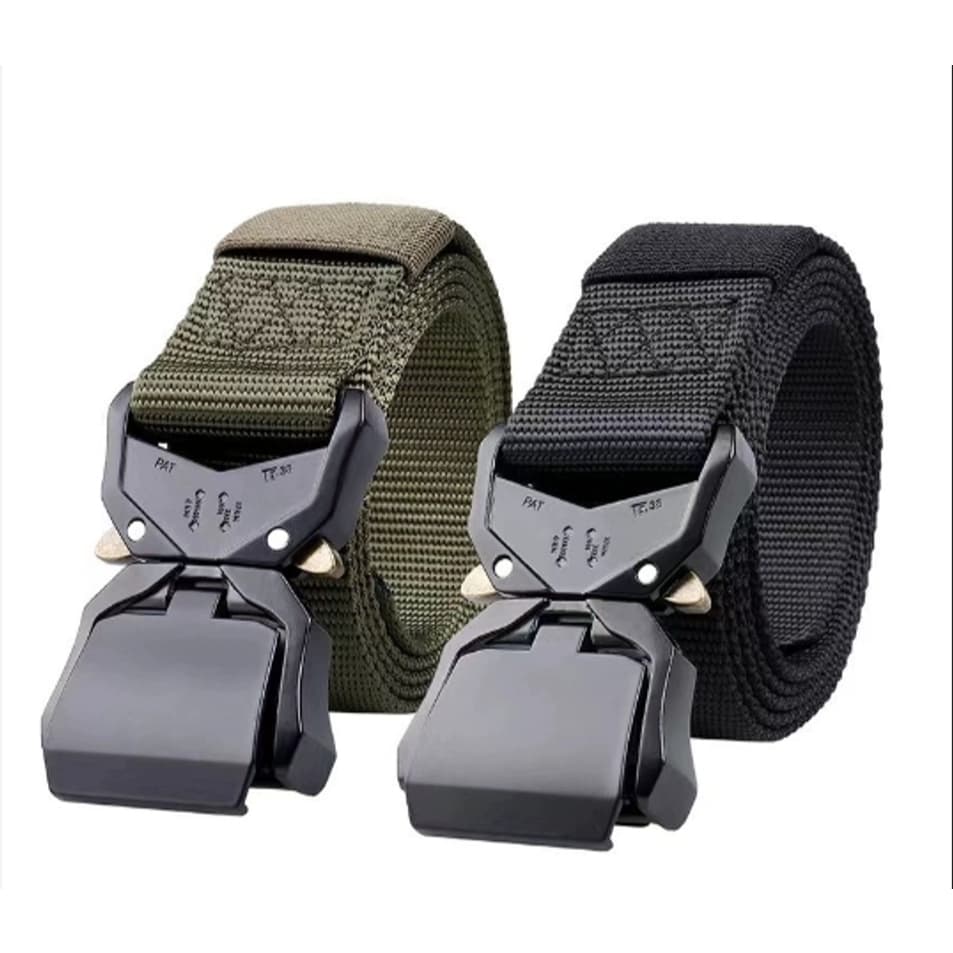 Moda Cinto Largo Masculino Nylon Fivela Liga de Zinco e Engate Rápido 005