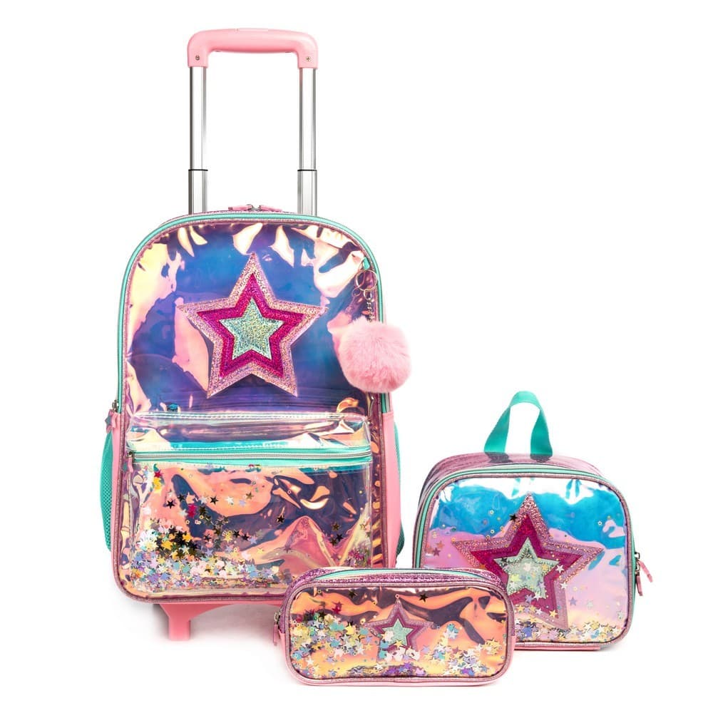 Kit Mochila Infantil Menina Impermeável Lancheira Termica Estojo Espaçosa