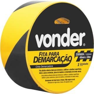 Fita Zebrada adesiva para demarcação 30 metros x 48 mm VONDER 1065504372