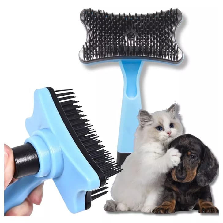 Rasqueadeira Escova Autolimpante Para Pet Cães Cachorros Gatos