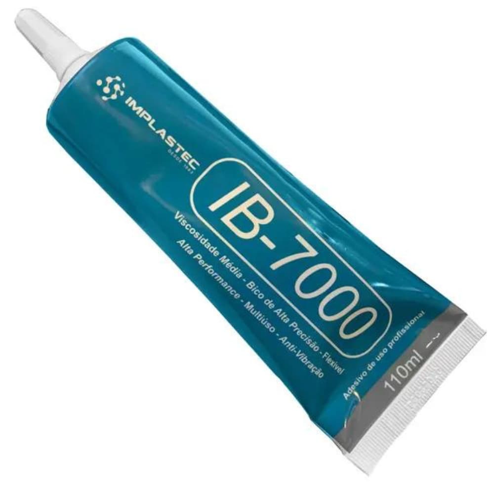 Cola Incolor para colar tela de celular T7000 LCD multiuso profissional 110ml Implastec IB-7000