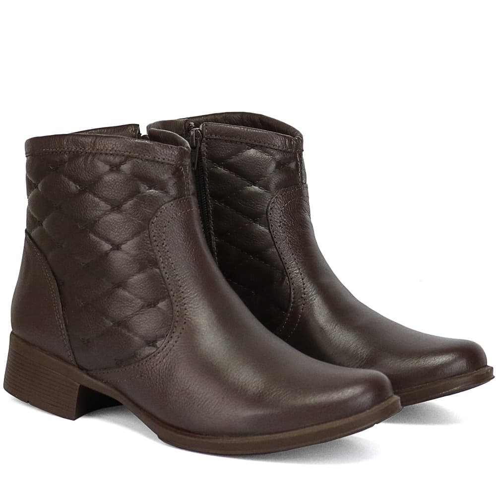 Bota Coturno Feminino Montaria Cano Baixo Couro Legítimo Mãe e Filha Confortável Estilosa e Durabilidade do Couro