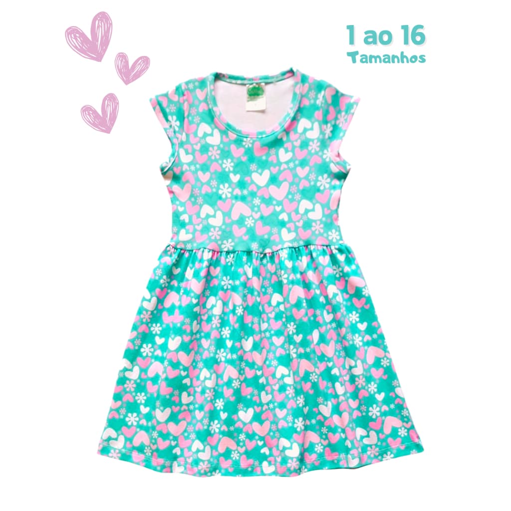 Vestido Princesa verão infantil Juvenil Verão 1 ao 16 em Cotom MANGA JAPONESA