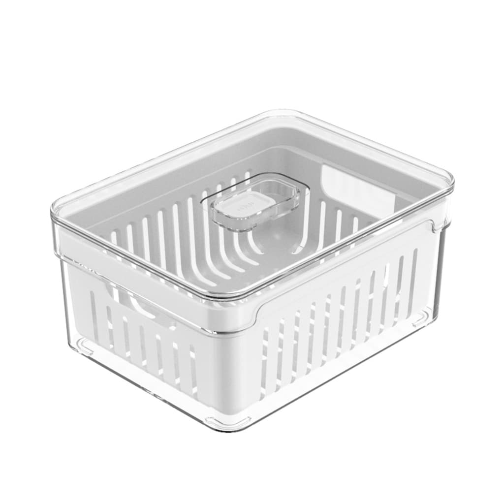 Organizador de Geladeira 2,2L Com Cesto e Tampa Acrílico Frutas Verduras e Legumes
