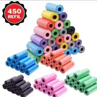 kit Cata Caca 450 Saquinhos Refil Cata Coco Higiênico Pet 30 Rolinhos
