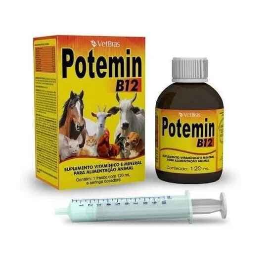 Potemin B12 - Suplemento Vitaminico E Mineral 120ml - VetBras - vitamina