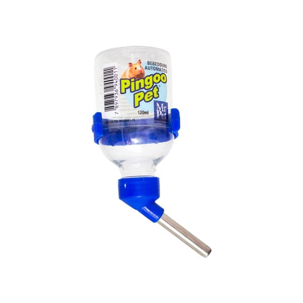 Bebedouro de Hamster Pingoo Bico inox/vidro 3 Medidas - 60/120ml Mr Pet