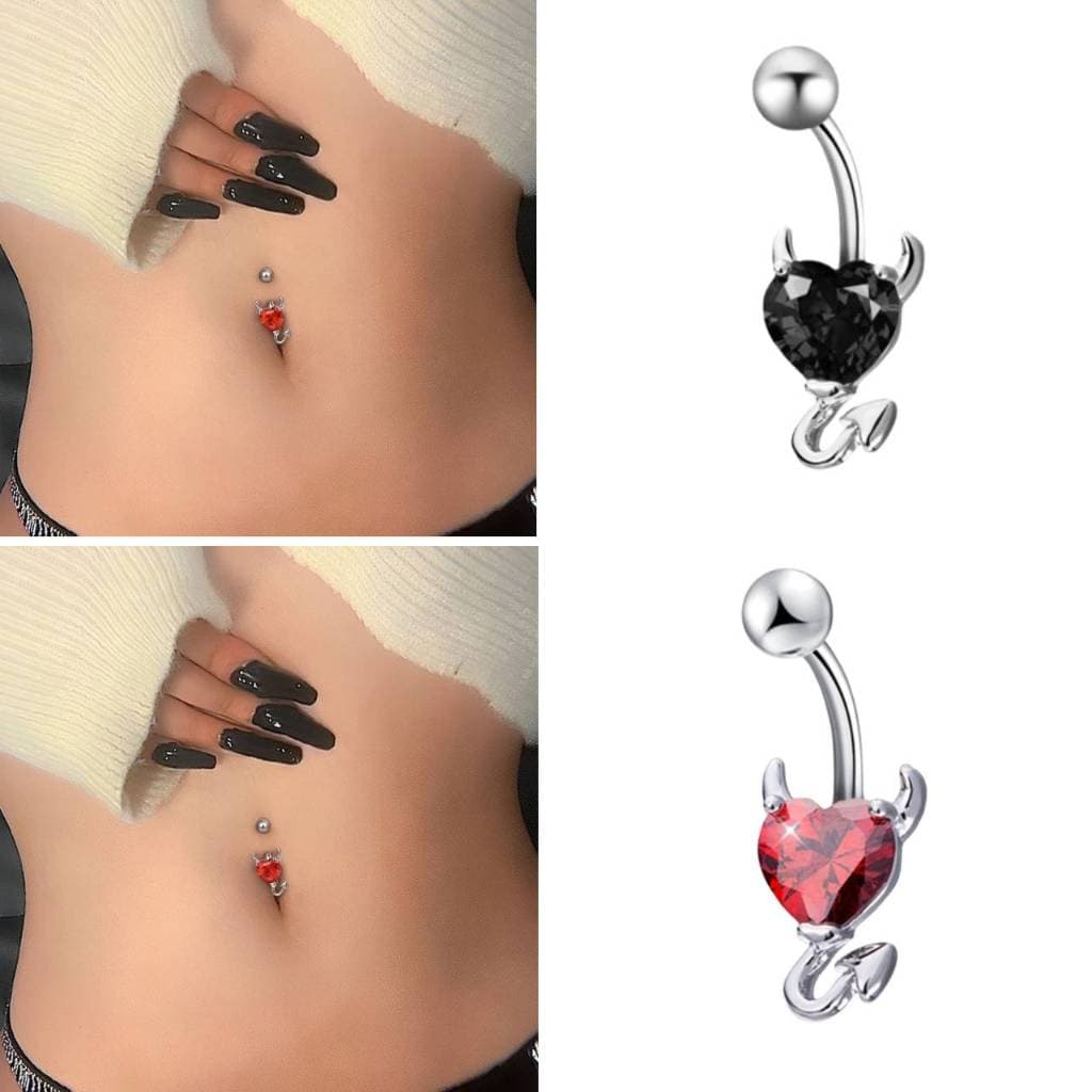Piercing Umbigo Banana Titânio 2 Pedras Zircônia umbigo