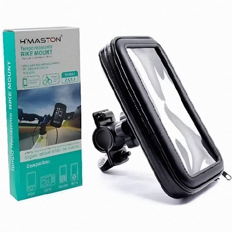 suporte celular moto ou bike a prova água (zíper) 5.5 ou (garra) 6.5 promoção shopee