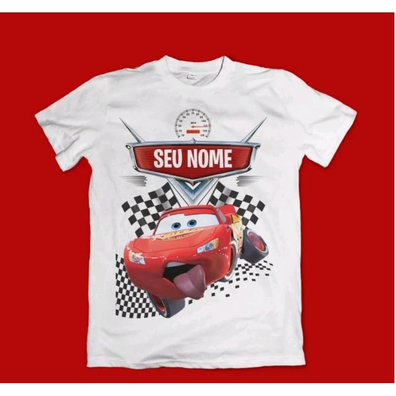 Camiseta Infantil Personalizada 100% Algodão Camiseta do Carros