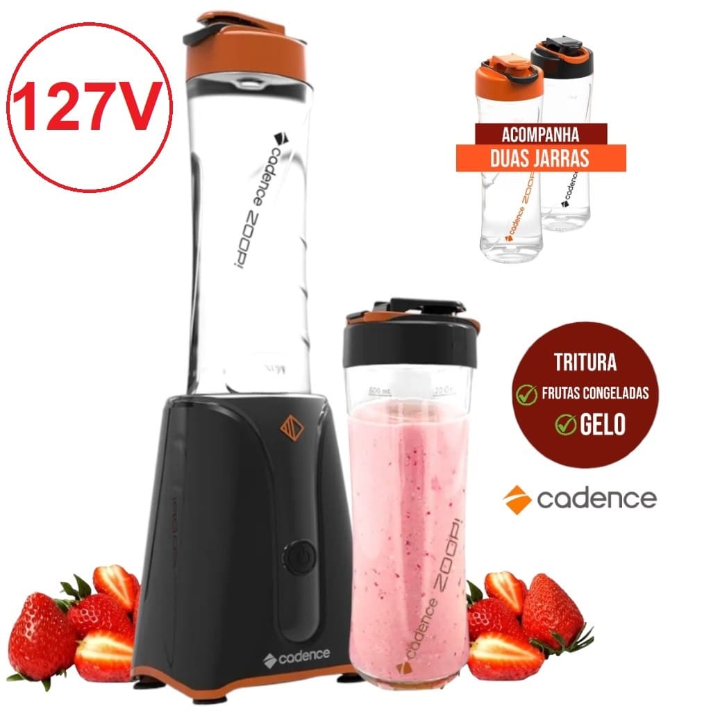Liquidificador Blender Cadence 2 Jarras De 500ml Preto 127V