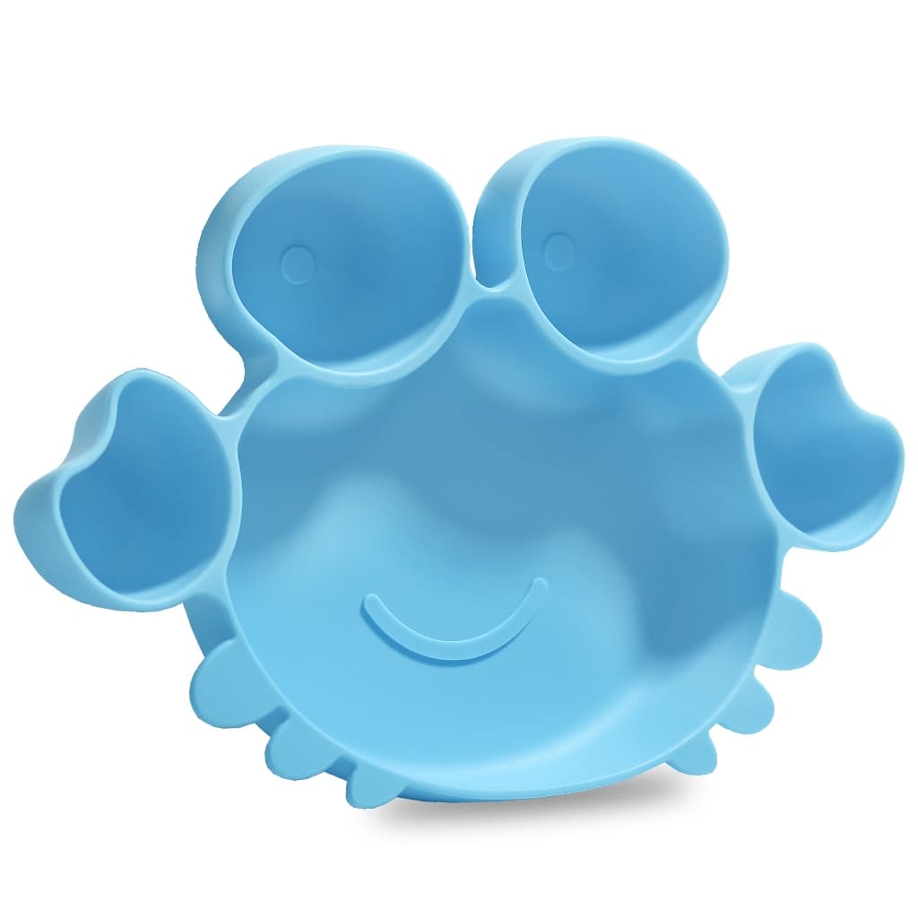 Prato Infantil com Divisória Ventosa em Silicone Livre de BPA tigela de bebe Formato Caranguejo