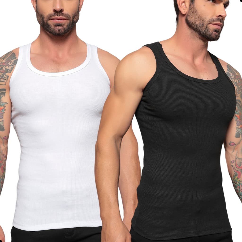 Regata Americana Canelada | Regata Masculina | Slim