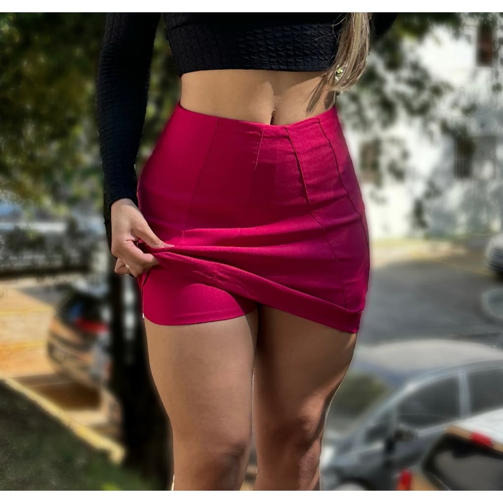 Short Feminino saia Bengaline Premium curta Moda Verão Blogueira Mega Oferta De Promoção