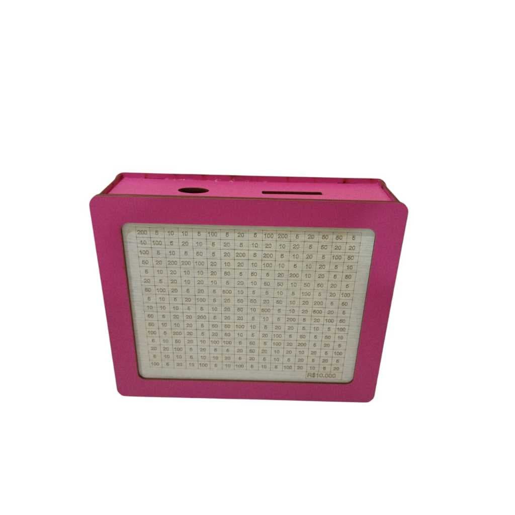Cofre Desafio 10 Mil Rosa Com Branco
