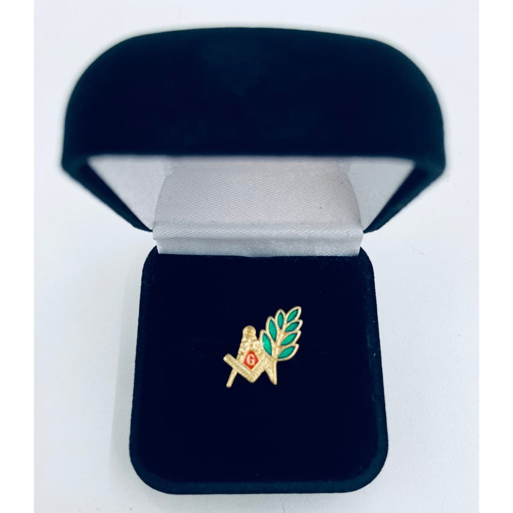Botom Pin Maçonaria Emblema E Acacia Vermelho ou Azul Dourado