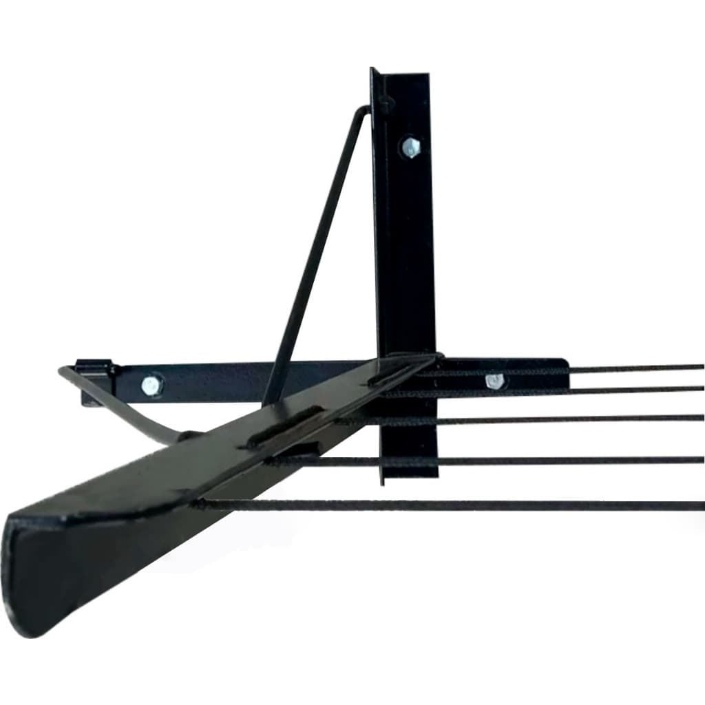 Varal Retrátil 5m Preto de Parede/Muro Super Resistente Cantoneira 1"x1/8
