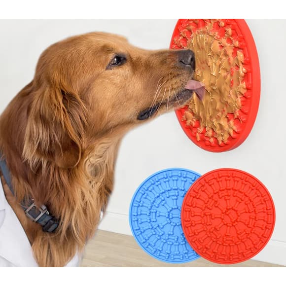 Tapete Lambedor Inibidor de Ansiedade Pet com Ventosas - Comedouro Lento para Cães e Gatos