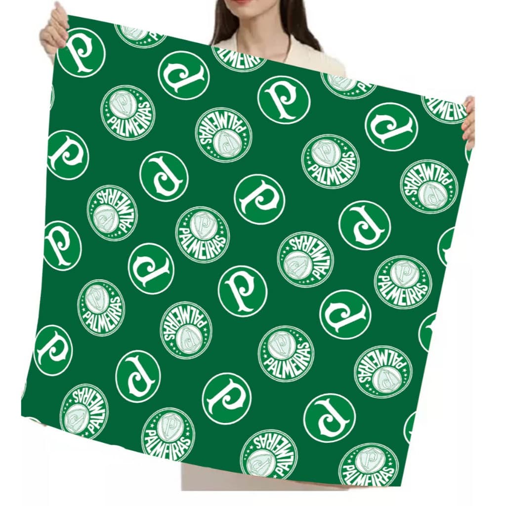 Lenço em Crepinho  2 tamanhos- Palmeiras nas cores Verde ou Branco
