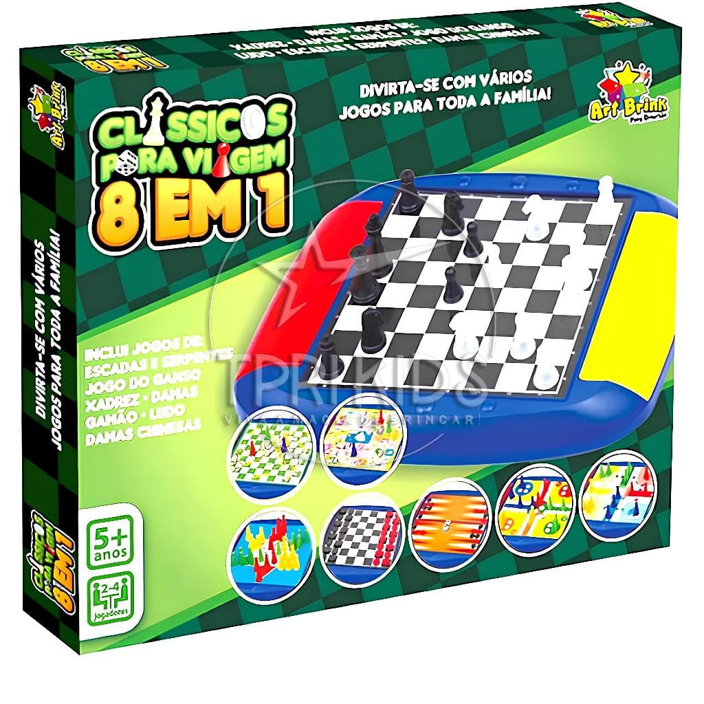 Jogo de Tabuleiro 8 em 1 Jogos Cl谩ssicos Tabuleiro Mesa Infantil Ludo Dama Xadrez Gam茫o Ganso Escadas Fam铆lia