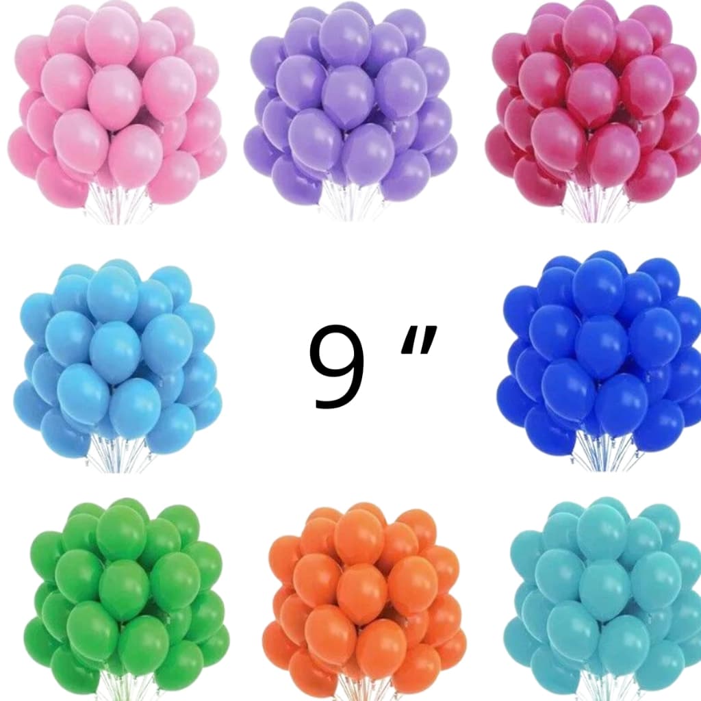 Balão Látex Liso 9 Polegadas 50 Unidades Bexiga Festa Aniversário Decoração Eventos Várias Cores