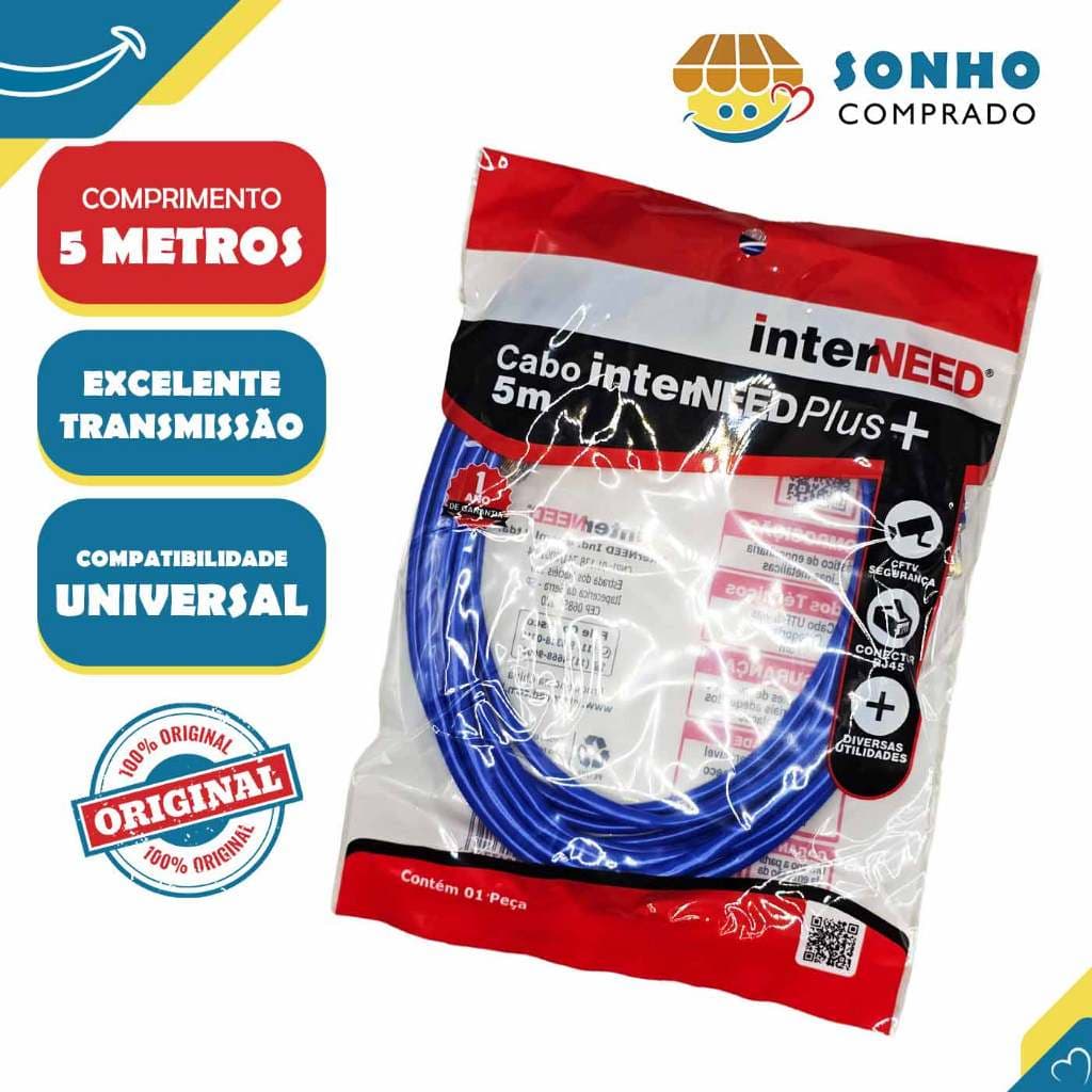 Cabo de rede RJ45 5M 013716 InterNEED